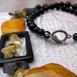 black orange chunky bead detail for unique chunky statement necklace design