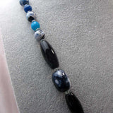 blue black chunky beads semi-precious stones