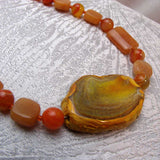 long chunky orange bead statement necklace