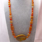 bright bold chunky orange bead statement necklace handmade uk