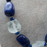 chunky blue semi-precious beads lapis lazuli aqua marine