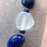 blue semi-precious large chunky beads
