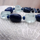 handmade statement jewellery necklace  lapis lazuli, aqua marine
