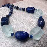 chunky blue necklace unique statement jewellery design