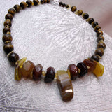 unique brown unique chunky statement necklace