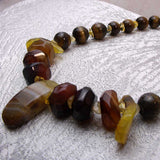 handmade chunky brown bead necklace unique design