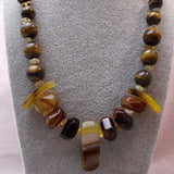 brown semi-precious bead handmade statement jewellery uk