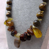 unusual chunky bead handcrafted statement necklace
