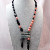 unusual handmade semi-precious bead statement necklace