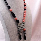 handmade unique semi-precious bead statement necklace one of a kind