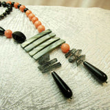 semi-precious bead handcrafted statement necklace