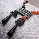 semi-precious statement necklace unique design handmade semi-precious beads