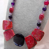 unique bold chunky semi-precious bead necklace