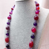chunky bold pink purple semi-precious stone beads