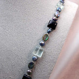 set f semi-precious stone beads, pearls, pau shell