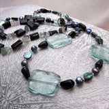 long semi-precious bead necklace unique design handmade UK