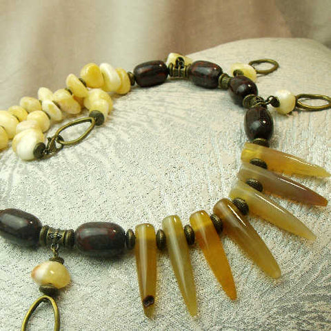 Handmade Chunky Bead Necklace, Unique Statement Necklace handmade A98