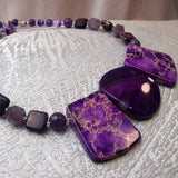 handmade chunky purple bead statement necklace uk
