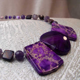 unusual handcrafted chunky purple necklace