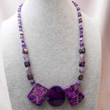 handmade semi-precious purple bead necklace unique design