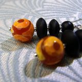 black orange semi-precious beads