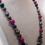 mix of chunky pearls and chunky semi-precious beads