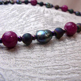 pearls and chunky semi-precious stone beads