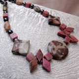 unique beaded semi-precious stone bead necklace