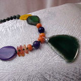 unusual handmade chunky bright bold bead statement necklace
