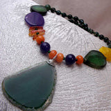 chunky semi-precious beaded n necklace handmade uk