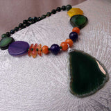 beaded statement necklace handmade from chunky semi-precious beads