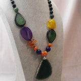 handmade bright bold statement necklace 