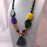 handmade semi-precious bead unique statement necklace