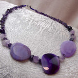unique statement necklace purple semi-precious beads