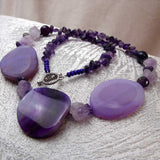 chunky purple bead semi-precious necklace