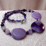 unique handcrafted purple chunky statement necklace design