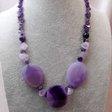 bold large chunky bead purple necklace