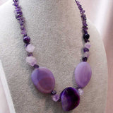 chunky purple semi-precious bead handmade neckalce