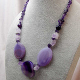 handmade chunky necklace purple statement necklace