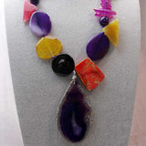 multi colour bold bead statement necklace