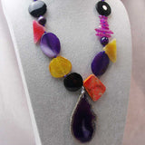 chunky semi-precious bead statement necklace, chunky semi-precious beads