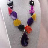 unique handcrafted chunky multi coloured chunky bead necklace
