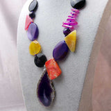 handmade chunky semi-precious bead necklace