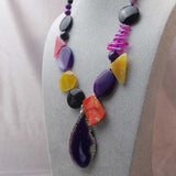 semi-precious chunky bold bead necklace