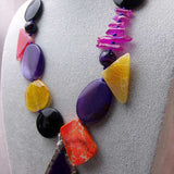 chunky bright multi coloured semi-precious beads