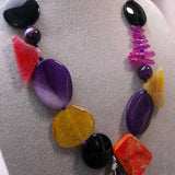 multi coloured chunky semi-precious stone beads