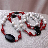 long beaded necklace unique semi-precious stone jewellery