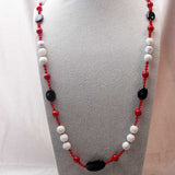 long unique semi-precious handmade bead necklace