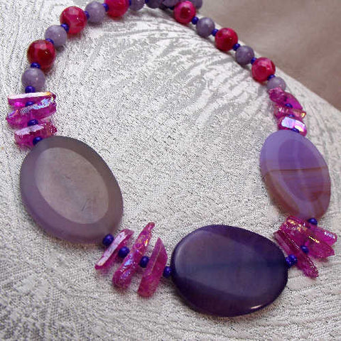 Semi-precious bead necklace, chunky necklace, unique statement necklace B9