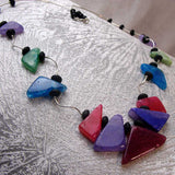 unique semi-precious bead and sterling silver necklace